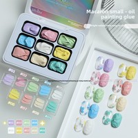 Gel de stamping style influenceur à neuf grilles, non toxique, logo personnalisé, sans rinçage, imperméable, séchable, mélangeable, texture peinture à l'huile, satiné
