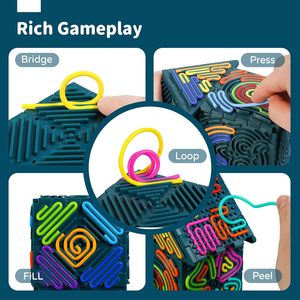 Tavola Sensoriale 3D Anti-Stress per Ansia, Autismo, <span class=keywords><strong>ADHD</strong></span>, 30 Corde in Silicone Silenziose, Calmanti, per Concentrazione, Regalo per Ragazze e Ragazzi - Product Image 5