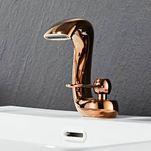 ก๊อกน้ำทองเหลืองแบบติดตั้งบนเคาน์เตอร์ รูเดียว ดีไซน์สร้างสรรค์ สำหรับอ่างล้างหน้า น้ำร้อน-น้ำเย็น วาล์วเซรามิก สำหรับห้องน้ำ - Product Image 6