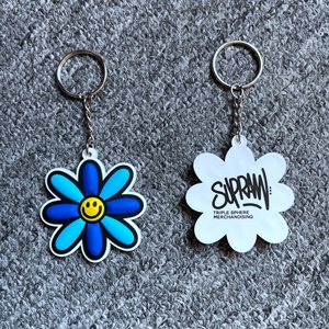 Porte-clés en silicone personnalisé avec logo, sublimation 2D 3D, plastique coloré, promotion, caoutchouc souple PVC - Product Image 2