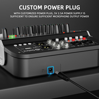 Debra Professional BT 4-Channel DB-4X Contrôleur DJ pour Podcast, Console de Mixage Audio Stéréo Webcaster, Voix Réglable 80Hz-12kHz