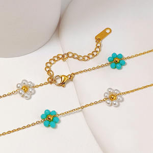 Conjunto de Collar de Acero Inoxidable Moderno con Cadena de Eslabones Chapada en Oro para Mujer, Regalo - Product Image 1