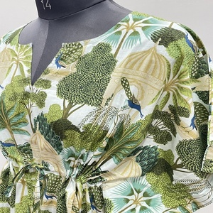 Bikini en coton 100% imprimé en bloc, jupe grande taille, style moderne, fait à la main, écologique, floral, ample, vêtements de printemps pour femmes, vente en gros - Product Image 6