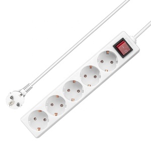 European Standard <strong>Extension</strong> <strong>Cord</strong> <strong>Socket</strong> Wholesale 5 Gang <strong>Multi</strong> Plugs and <strong>Socket</strong> Switch Power Strip - Product Image 1