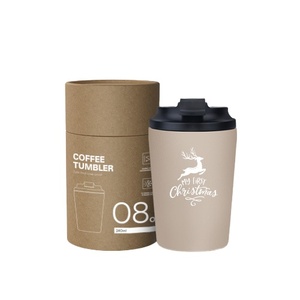 Tasse à café de bureau personnalisée à double paroi isolée sous vide en acier inoxydable, mug de voyage thermique avec couvercle - Product Image 1
