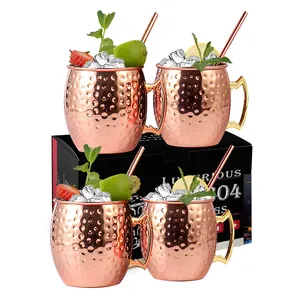 Custom 500ML 550ML Copper Mugs Moscow Mule With Braided Handle Personalized Moscow Mule Mug