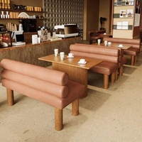 Mobilier de restaurant commercial au design moderne OEM ODM, canapé modulaire, banquette, table à manger, ensemble de chaises pour café et café-bar