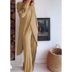 ชุดเซ็ต 2 ชิ้น เสื้อครอปแขนยาวและกางเกงขายาวทรงหลวม สไตล์ลำลอง ใส่สบาย แฟชั่นสำหรับผู้หญิง ยี่ห้อ Zigongni - Product Image 5