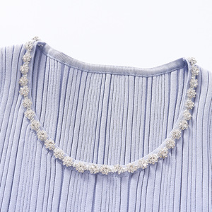 Nuovo Abito Estivo da Donna <span class=keywords><strong>in</strong></span> Stile Francese 2026, <span class=keywords><strong>Vestito</strong></span> Midi <span class=keywords><strong>in</strong></span> <span class=keywords><strong>Maglia</strong></span> con Strass, Scollo Tondo, Senza Maniche, Aderente e <span class=keywords><strong>Svasato</strong></span> - Product Image 6