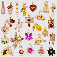 Breloques de luxe miniatures JS en vrac pour bijoux DIY, personnalisables pour colliers, bracelets, lacets et accessoires de décoration vestimentaire