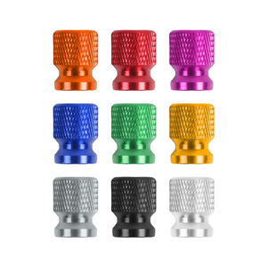 Aluminum Alloy 12mm Valve Caps Textured Universal For Cars And Motorcycles Tubeless Type Red Blue Silver Black Gold Green - Product Image 5