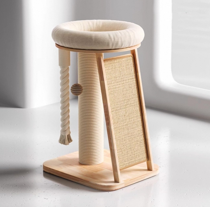 Luxury Wood Cute Cat Tree Tower