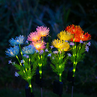 Lampe solaire décorative à trois têtes pour jardin, parc, patio, paysage, fleurs, étanche, lumières de Noël, vente chaude