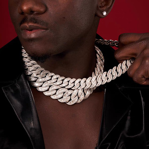 Chaîne cubaine en moissanite VVS plaquée or, argent sterling 925, style hip-hop pour homme, collier et bracelet, certificat GRA - Product Image 6
