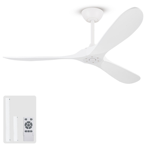 60 ''trắng Quạt trần không có ánh sáng 60 inch Quạt trần ngoài trời không có ánh sáng, 3 lưỡi rắn gỗ không thấm nước fan hâm mộ với điều khiển từ xa - Product Image 1