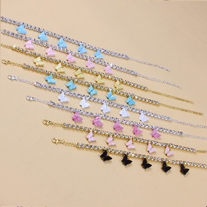 अनुसूचित जाति थोक घन Zirconia टेनिस श्रृंखला पायल कंगन उच्च गुणवत्ता सोना मढ़वाया एक्रिलिक राल तितली पायल महिलाओं 2023 - Product Image 4