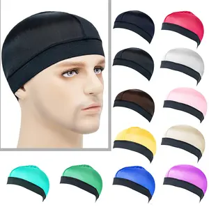 Custom Silk Satin Wave Cap Silky Bandana Men Headwear Durags Dome Wave Cap