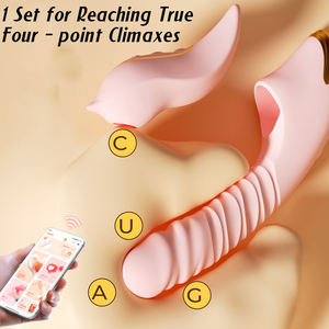 加熱式2in1着脱式アプリスマートリモコン吸引ストレッチマッサージスティックセックストイ、クリトリス吸引バイブレーター - Product Image 2