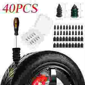 40PCS Clous de réparation de pneus sous vide pour voiture, moto, scooter Tubeless, réparation de crevaison, vis en caoutchouc, ensemble d'outils - Product Image 3