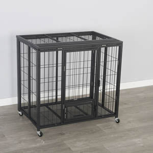 <span class=keywords><strong>Cage</strong></span> en fer mobile fiable à prix compétitif <span class=keywords><strong>Cage</strong></span> pour chien d'intérieur pliable de luxe à double porte avec roue universelle à 360 degrés - Product Image 5
