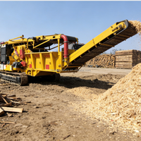 Broyeur à tambour horizontal pour bois, déchets de branches d'arbres, déchiqueteur de clous et palettes en bois, broyeur de bois de grande capacité à moteur diesel