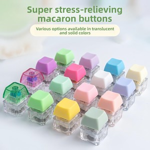 จี้พวงกุญแจพลาสติกใสรูปมาการองกุญแจระบายความเครียดที่สร้างสรรค์ - Product Image 4