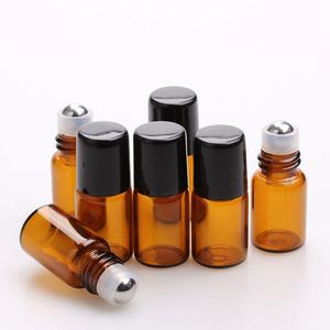 Essential Oil Perfume Roller <b>Bottle</b> Screen Printed Flat Clear Amber <b>Pink</b> Purple Green 1ml 2ml 3ml 10ml Glass Roll-On <b>Bottle</b> Cap - Product Image 3