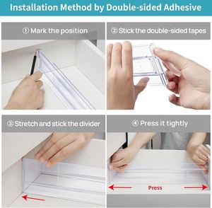 Kitchen Clear Adjustable PS <b>Plastic</b> Multifunction Clothing Underwear Dividers Separators Modern Organizer <b>Drawer</b> Bathroom - Product Image 3