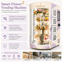 Distributeur automatique de fleurs intelligent Ouruoxi, 18 bouquets, écran tactile en libre-service, conservation à froid et à humidité contrôlée