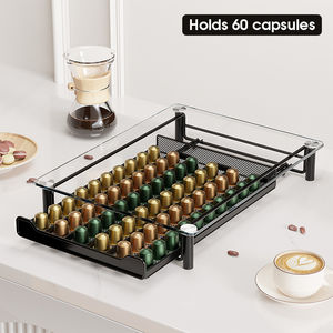 Scatola per Capsule di caffè in vetro di fascia alta per uso domestico riutilizzabile multifunzione per Capsule <span class=keywords><strong>Nespresso</strong></span> con scaffali a strati - Product Image 2