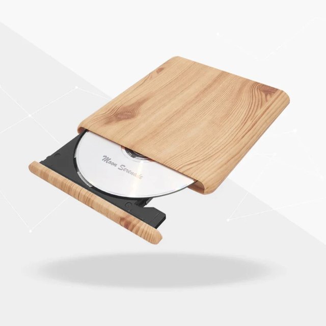 High-Speed CD Writer Burner Reader Player New USB3.0 Type C External DVD Drive for Macbook Laptop PC Desktop Wood Optical Drives