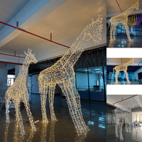 Lumière LED 3D en forme de girafe, étanche IP65, avec cadre métallique, sculpture animale lumineuse, éclairage paysager commercial extérieur