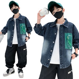 <span class=keywords><strong>Manteau</strong></span> en jean délavé à motif lettres, style western, pour enfants plus âgés, nouvelle collection 2026, vêtement de travail élégant de style coréen pour enfants - Product Image 5