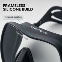 Masque de plongée sans cadre, lentille en verre trempé en silicone, anti-buée, HD, vue large, masque de plongée pour adultes, plongée sous-marine