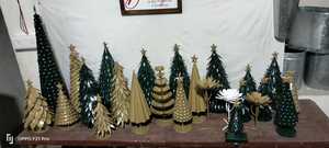 Árbol de Navidad metálico en miniatura, árbol de hoja permanente - Product Image 6