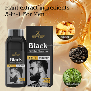 Wholesale 400ml Fast-Acting Ammonia-Free Herbal Permanent Hair Dye 3-in-1 Men's Beard &amp; Hair Care <strong>Shampoo</strong> Black For Home Use - Product Image 2