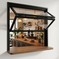 Ventana Plegable Verticalmente con Parada Arbitraria, Vidrio Templado, Adecuada para Floristerías, Balcones y Ventanas de Servicio