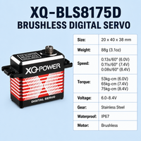 XQ-POWER XQ-BLS8175D Servomoteur numérique sans balais programmable USB en métal, couple élevé de 75 kg-cm, 0,08 s, 8,4 V, étanche IP67, pour voiture RC