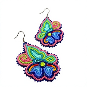 Nouvelles boucles d'oreilles pendantes en résine acrylique faites à la main, motif pastèque perlée, pour femme, bijoux fantaisie mignons pour soirée - Product Image 5