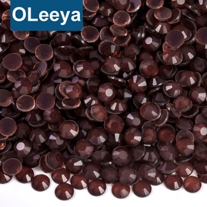 OLeeya Strass en gros en vrac, cristaux fluorescents couleur café, à dos plat, non thermocollants, pour accessoires - Product Image 1