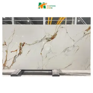 Losa de porcelana de vidrio nano para pared de decoración interior, superficie de mármol, losas de piedra cristalizada de vidrio nano