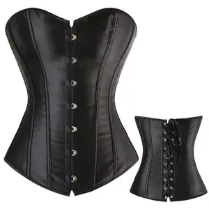 Mesh Corset Plus Size Gothic Corset and Bustier Elastic Net Hollow Out Flowers Design Buckles Closure Body Shapewear