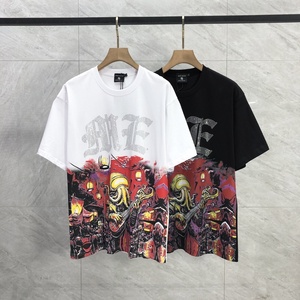 T-shirt à manches courtes pour homme en coton 100% de qualité supérieure, imprimé rétro avec lettres, style streetwear décontracté hip-hop, motif 'Mixed Emotions' - Product Image 1