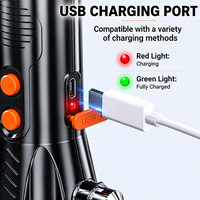 Lampe de poche d'urgence portable à LED, coupe-ceinture de sécurité de voiture, sirène SOS, alarme, batterie rechargeable USB, lampe de travail magnétique