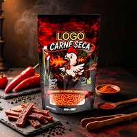 Kemasan Pouch Stand Up Khusus untuk Daging Sapi Kering, Kemasan Doypack Food Grade yang Dapat Ditutup Kembali dengan Jendela dan Resleting