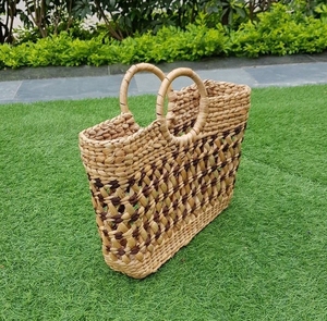 Sac fourre-tout en jacinthe d'eau tissé à la main, écologique, avec logo personnalisé, pour cadeaux promotionnels, marques de mode - Product Image 1