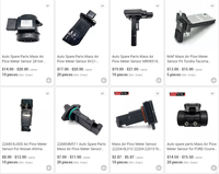 Accesorios para coches Sensor de medidor de flujo de aire masivo para Toyota Honda Nissan Mazda Ford Mitsubishi Chevrolet Hyundai Kia MAF Sensor de flujo