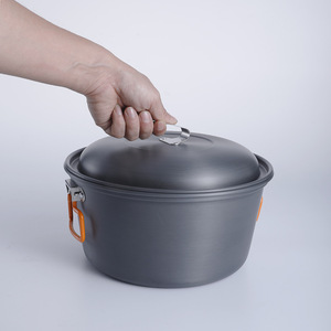 Outdoor Steamer Pot 5L Double Handle With Lid Portable <b>Camping</b> Cookware For 6-8 People - Product Image 2