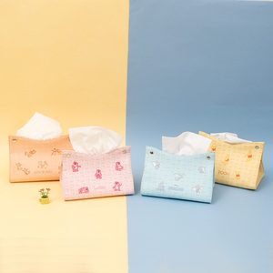 Marketable Hot <b>Sale</b> Cute Cartoon Full Color Soft Pu Leather Tissue <b>Box</b> Cover Decorative - Product Image 3