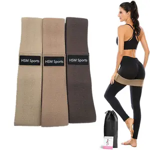 hot sale fabric polyester cotton hip circle resistance fitness elastic band set for woman yoga